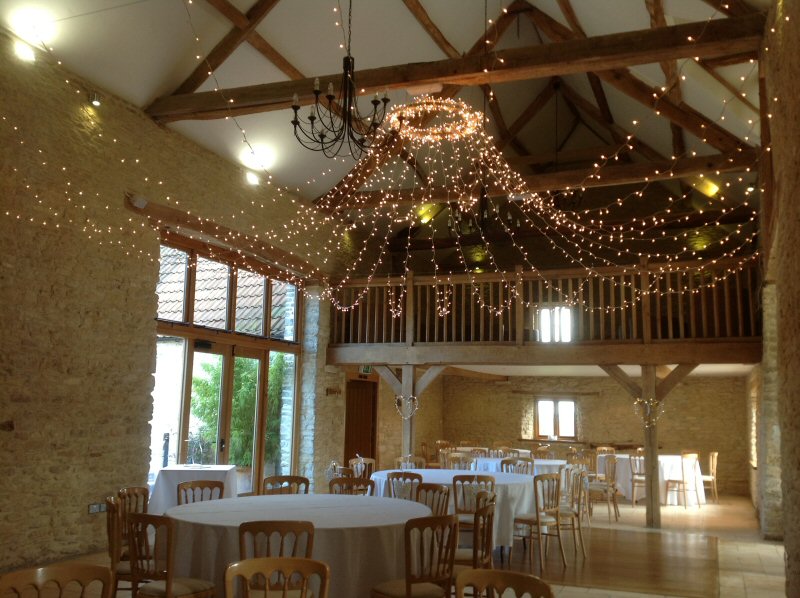 kingscote Barn fairy light canopy