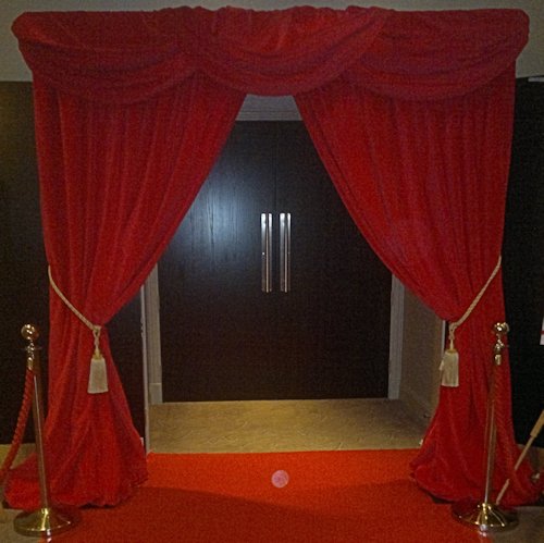 Red Velvet Curtain Entranceway 